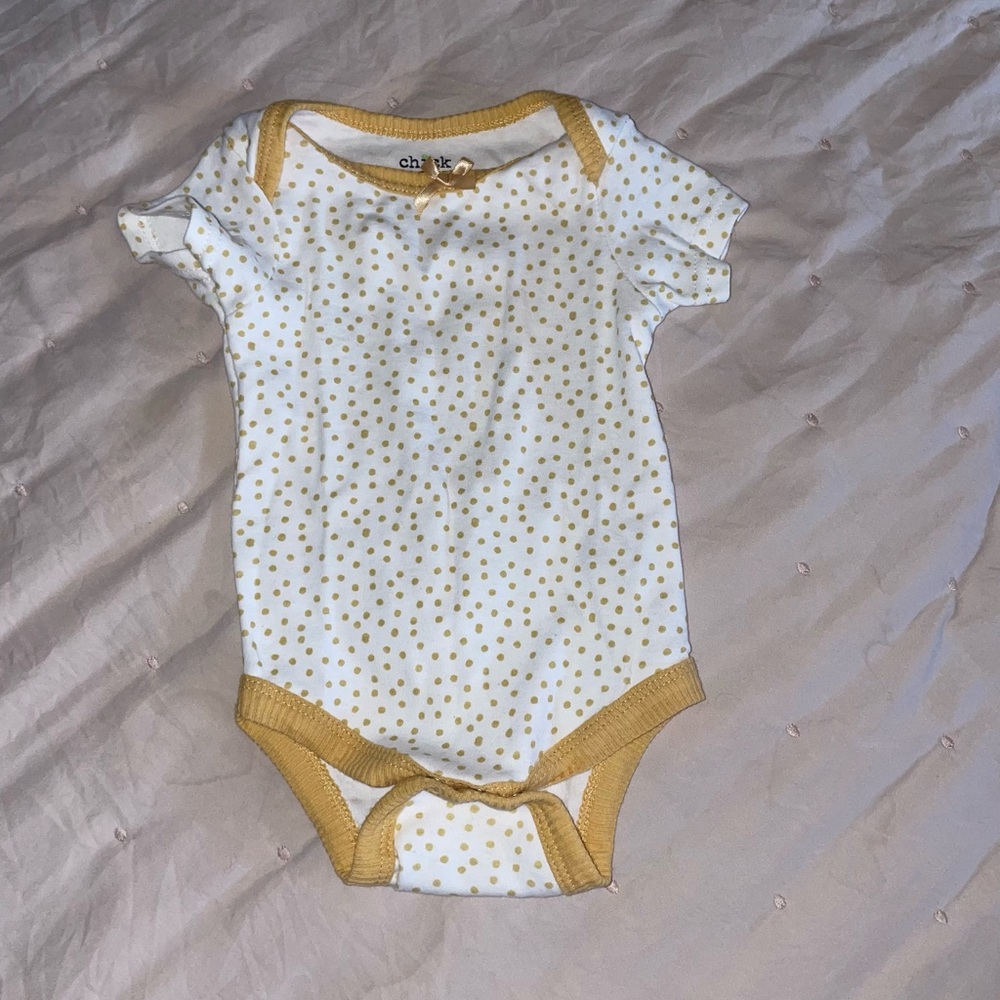 Gold polka dot onesie